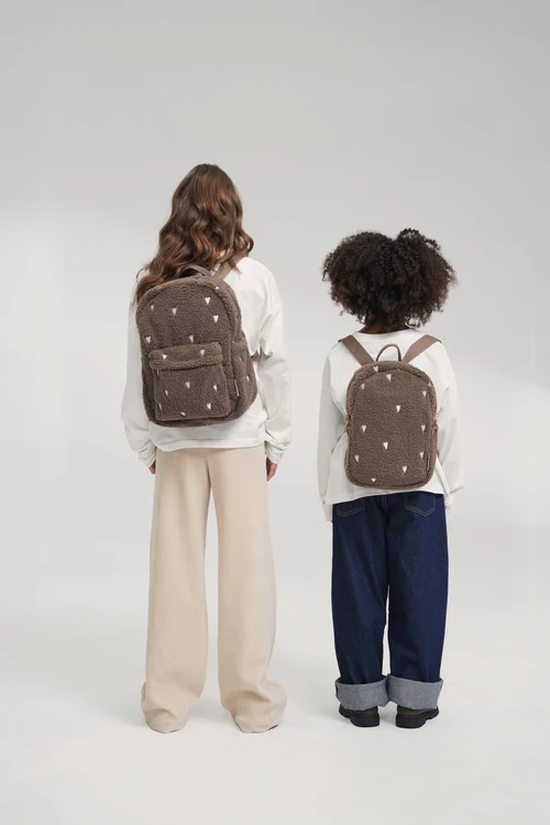 Teddy Mini Backpack | Brown Hearts
