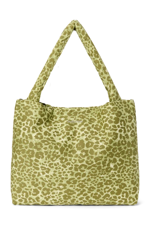 Cotton Mom Bag | Green Leopard