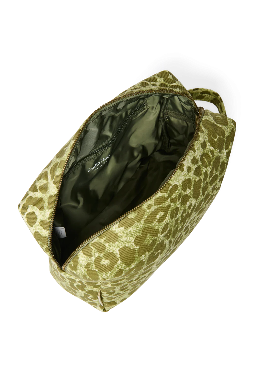 Cotton Toiletry Bag | Green Leopard