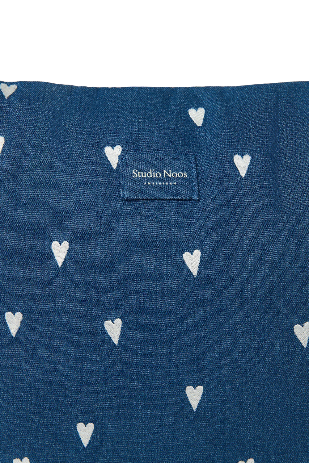 Denim Diaper Bag | Dark Blue White Hearts