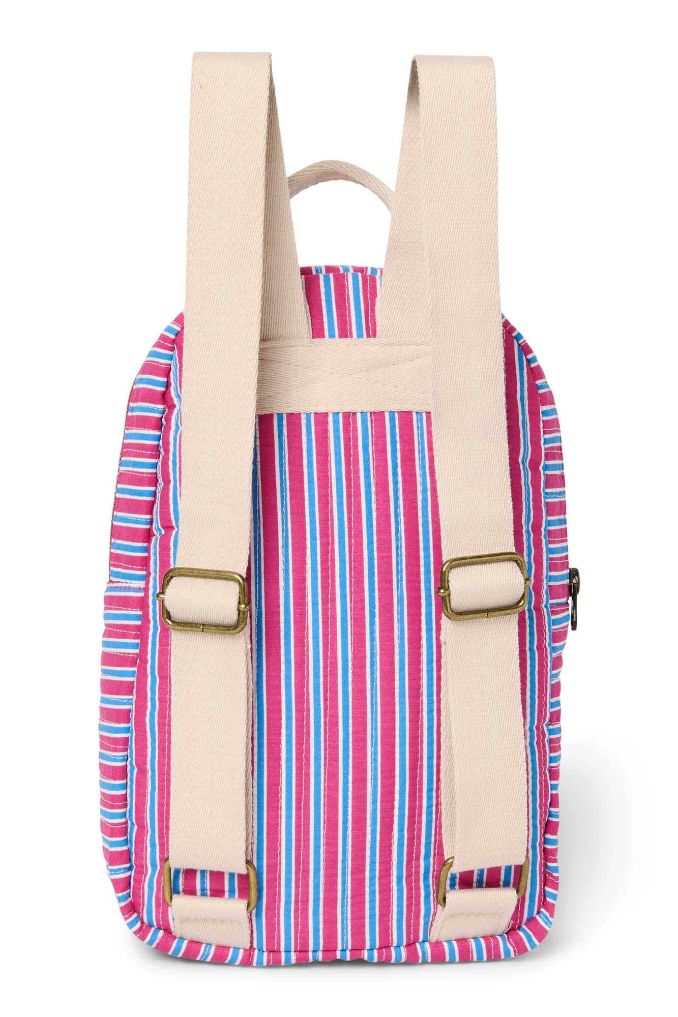 Poplin Striped Mini Backpack | Raspberry