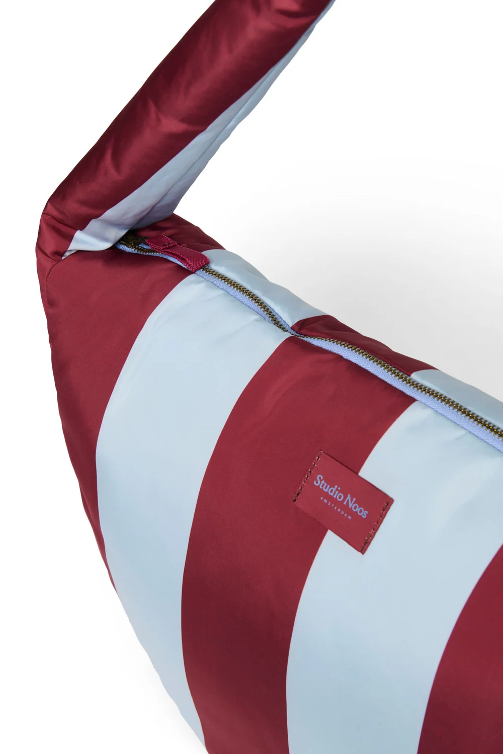 Bold Stripe Cross Body Bag | Bordeaux/Light Blue