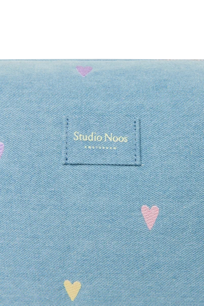 Denim Toiletry Bag | Light Blue Hearts