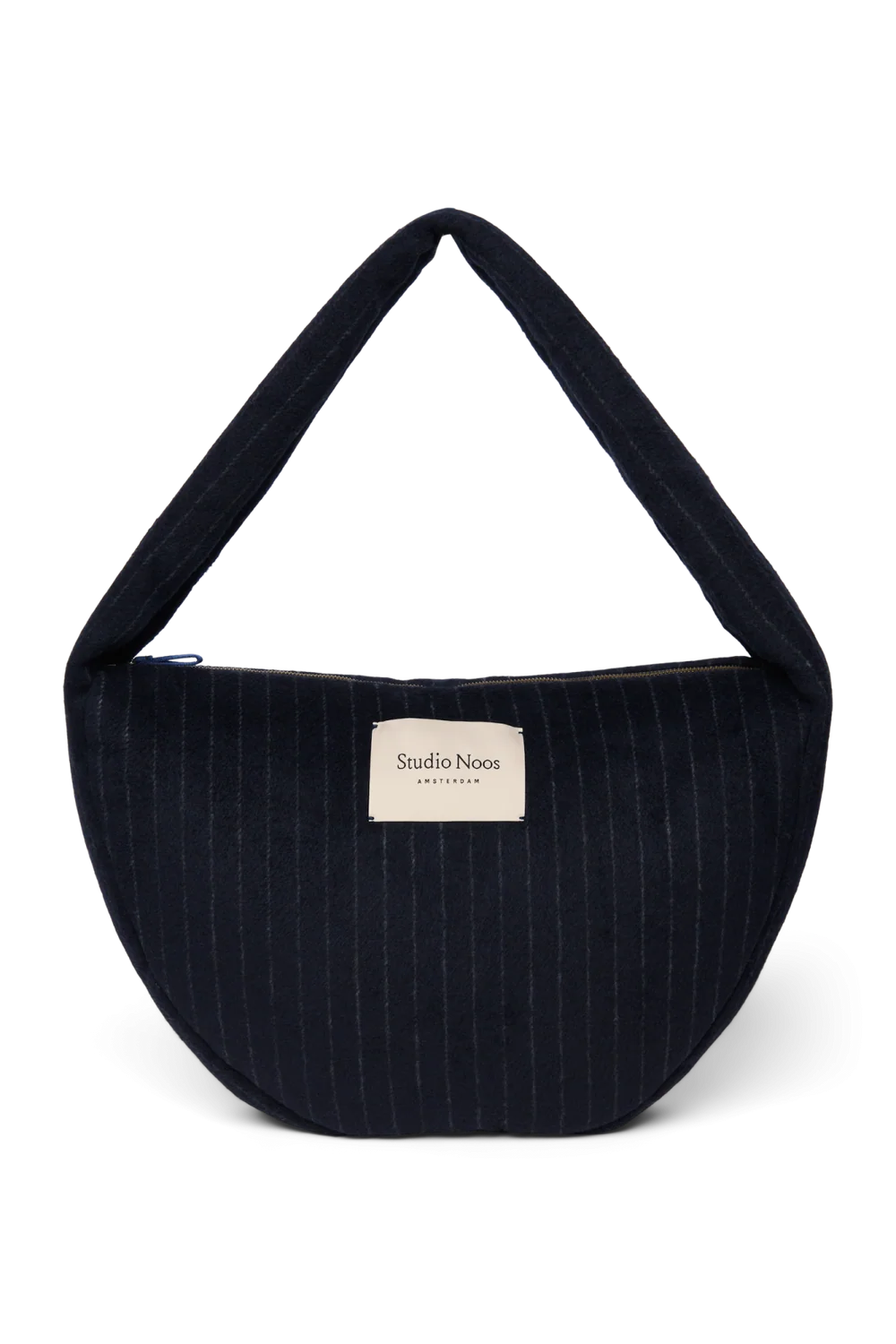 Flannel Chalkstripe Cross Body Bag | Dark Blue
