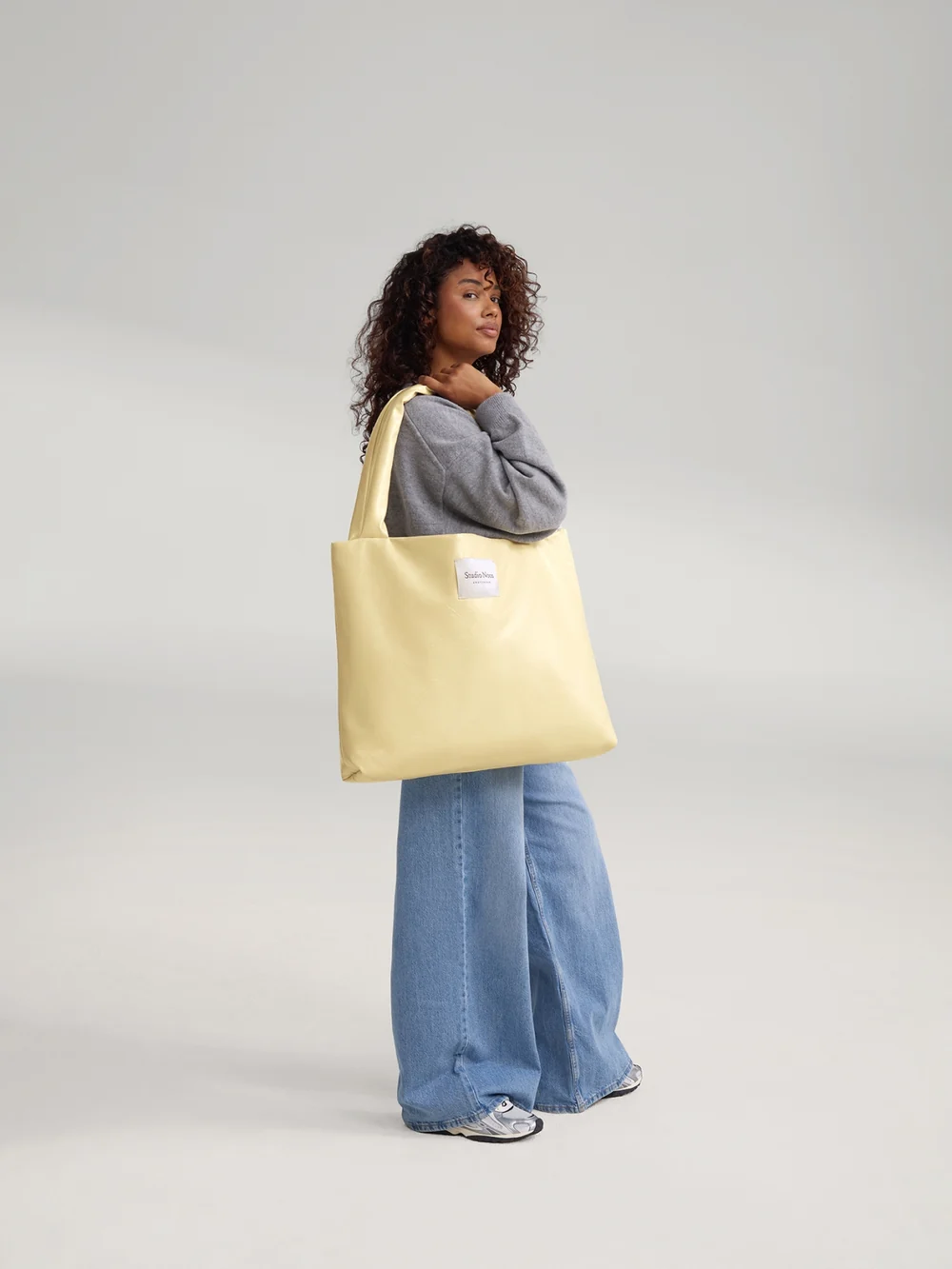 Vegan Leather Mom Bag | Butter Yellow