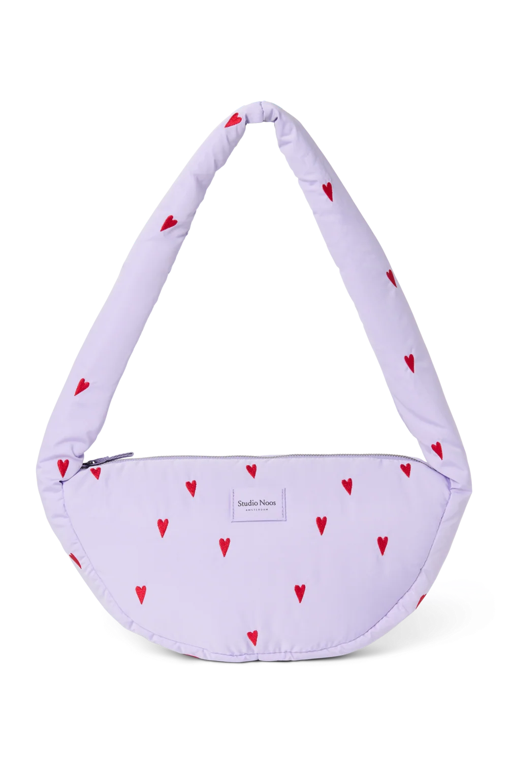 Puffy Mini Cross Body Bag | Purple Hearts