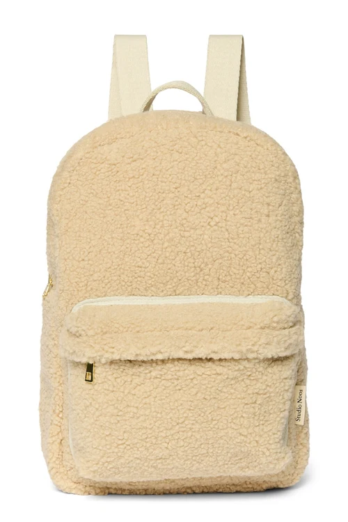 Teddy Midi Backpack Front Pocket | Ecru