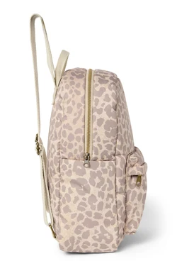 Puffy Midi Backpack | Beige Leopard