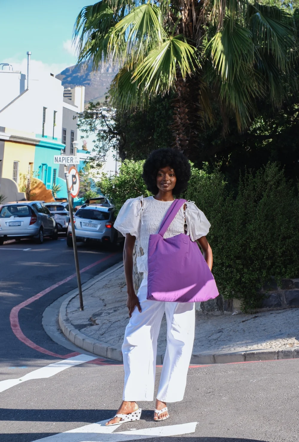 Textured Puffy Mom Bag | Purple