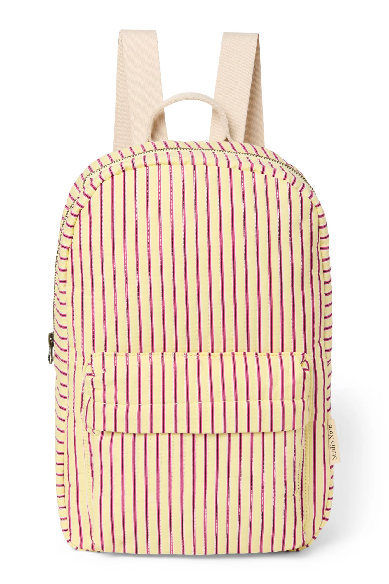 Poplin Striped Midi Backpack | Butter Yellow