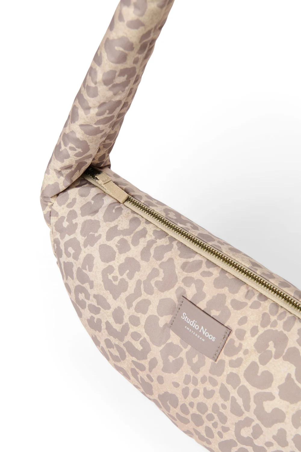 Puffy Mini Cross Body Bag | Beige Leopard