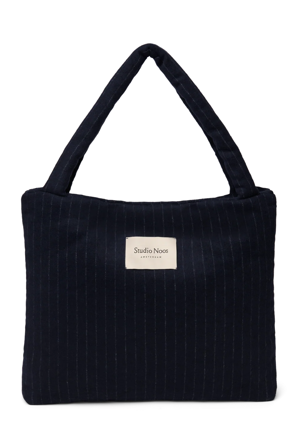 Flannel Chalkstripe Mom Bag | Dark Blue