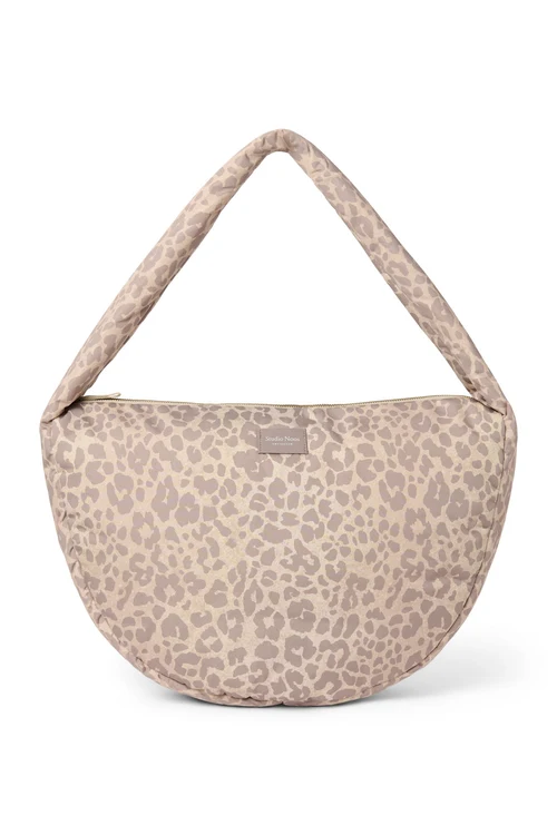 Puffy Cross Body Bag | Beige Leopard