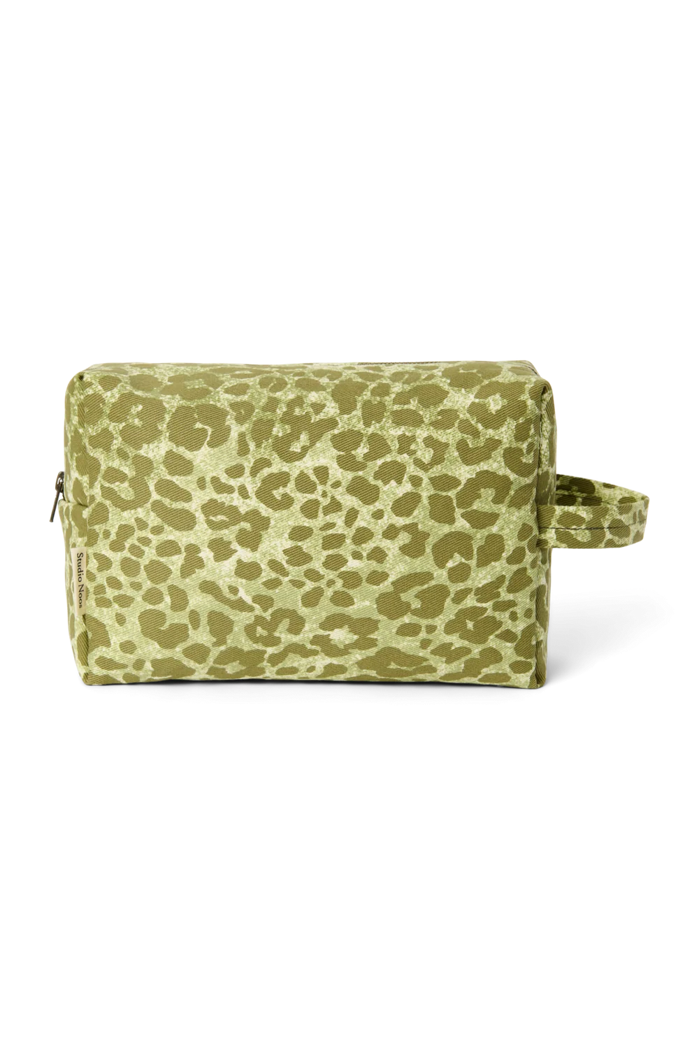 Cotton Toiletry Bag | Green Leopard