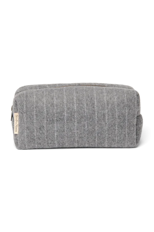 Flannel Chalkstripe Pouch | Light Grey