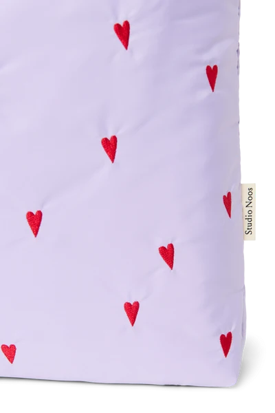 Puffy Mom Bag | Purple Hearts