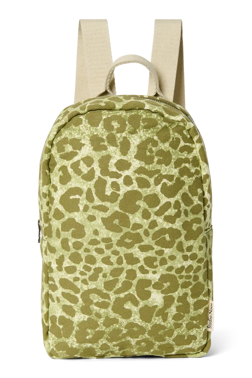 Cotton Mini Backpack | Green Leopard
