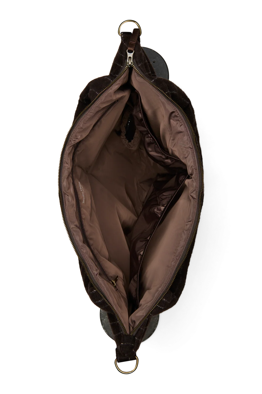 Flannel Chalkstripe Diaper Bag | Brown