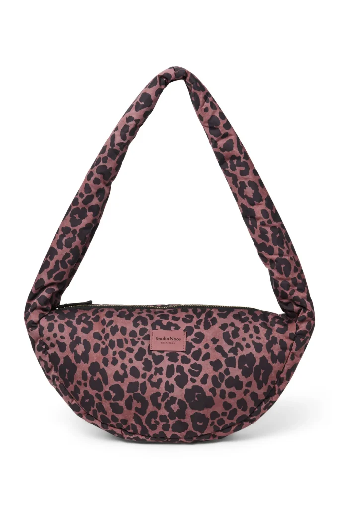 Puffy Mini Cross Body Bag | Red Leopard