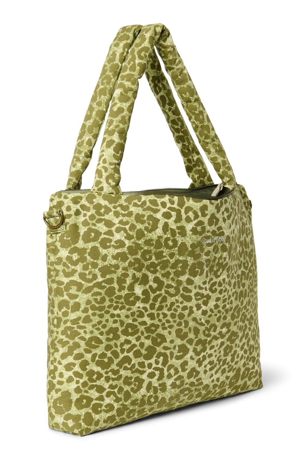 Cotton Diaper Bag | Green Leopard