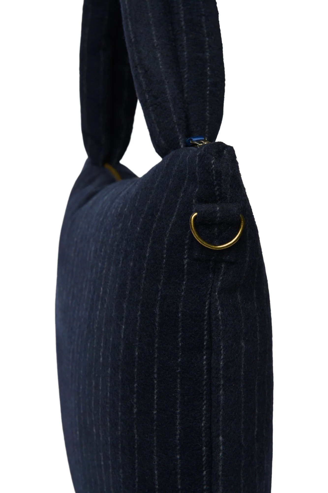 Flannel Chalkstripe Diaper Bag | Dark Blue