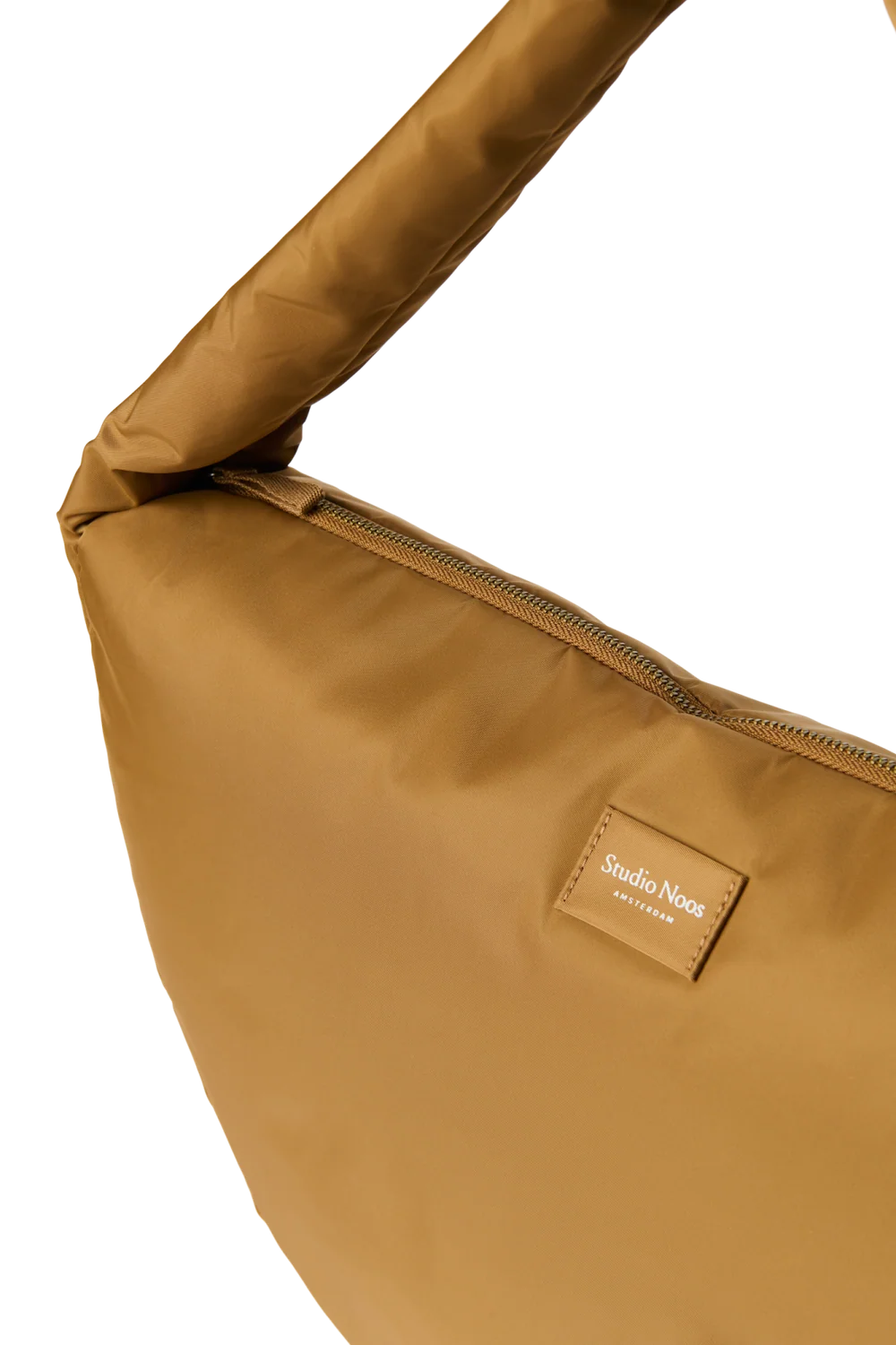 Technical Puffy Cross Body Bag | Brown