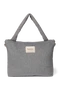 Flannel Chalkstripe Diaper Bag | Light Grey
