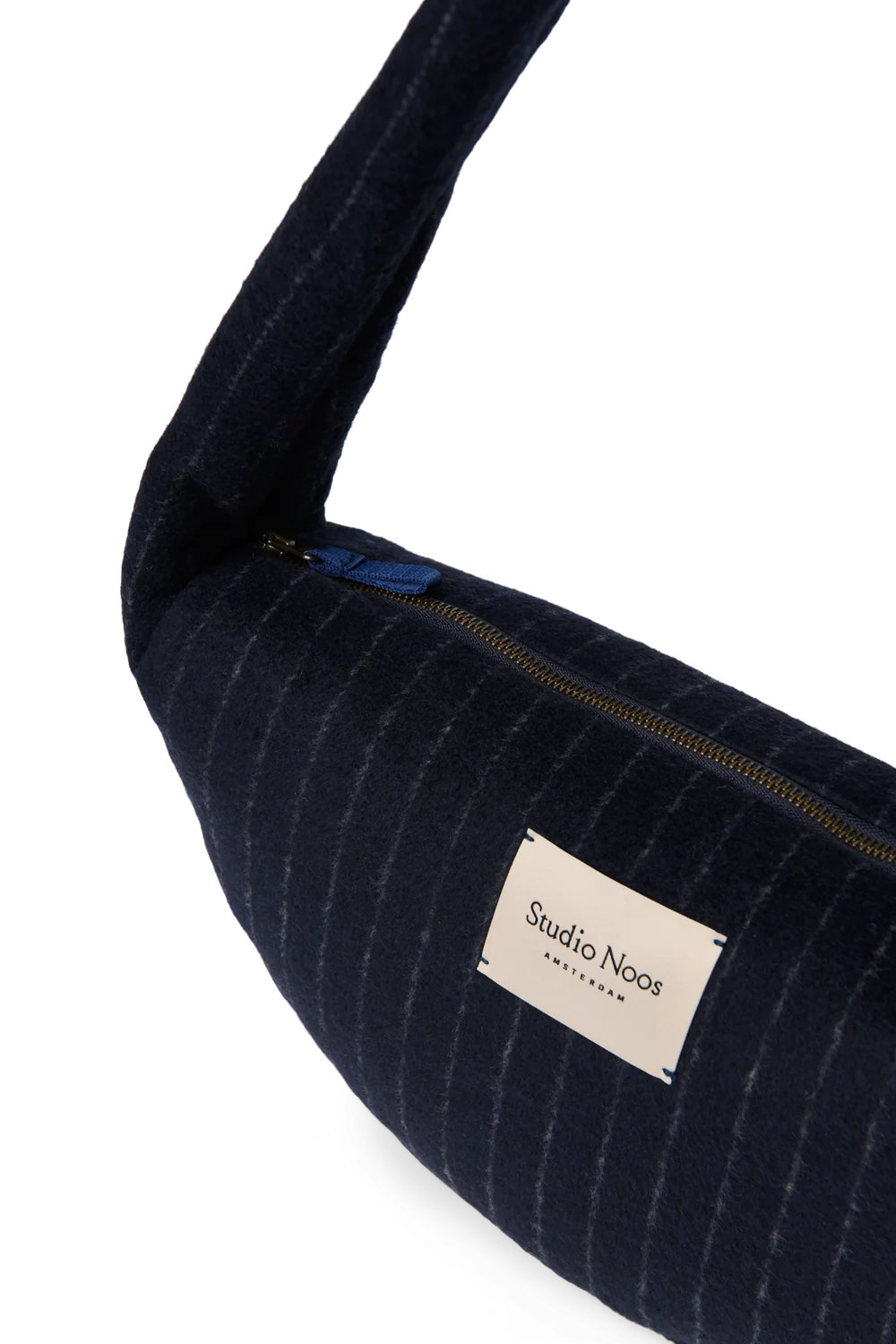 Flannel Chalkstripe Mini Cross Body Bag | Dark Blue