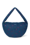 Denim Cross Body Bag | Dark Blue Red Hearts