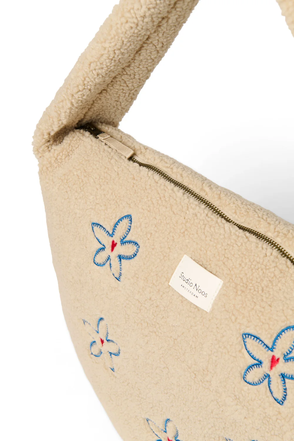 Teddy Cross Body Bag | Ecru Flower Heart