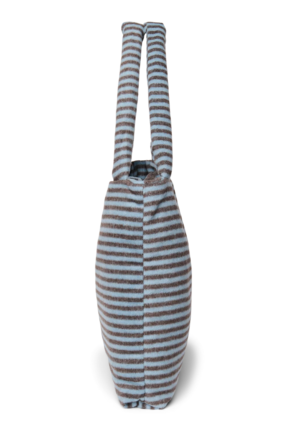 Stripy Wool Mom Bag | Light Blue / Brown