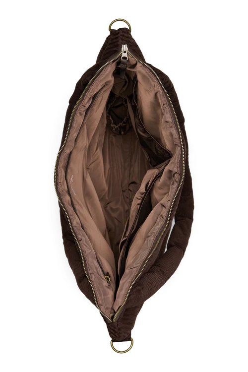 Rib Puffy Diaper Bag | Dark Brown