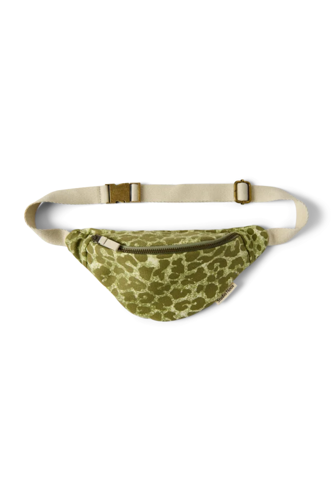 Cotton Mini Fanny Pack | Green Leopard