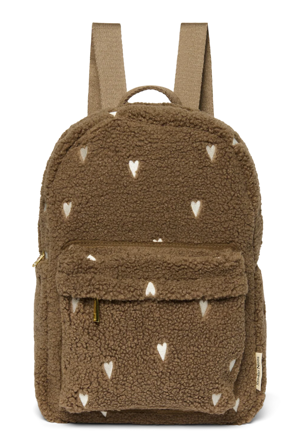 Teddy Midi Backpack | Brown Hearts