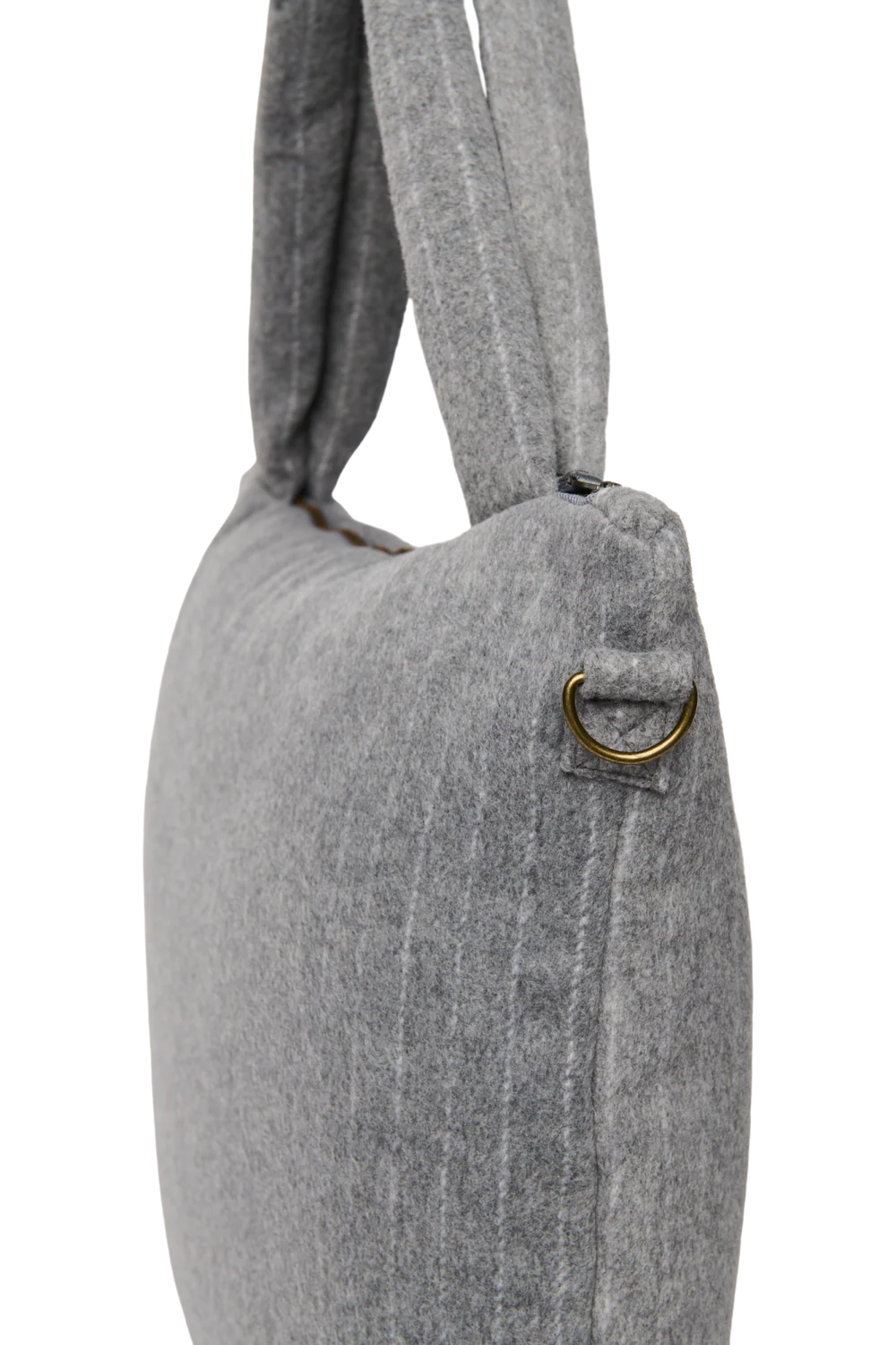 Flannel Chalkstripe Diaper Bag | Light Grey