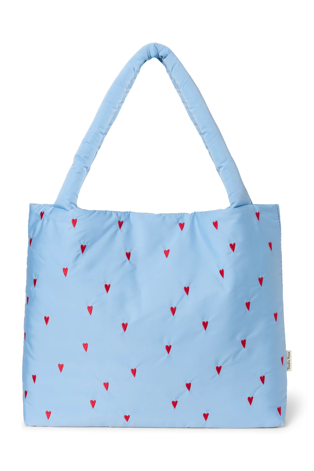 Puffy Mom Bag | Light Blue Hearts