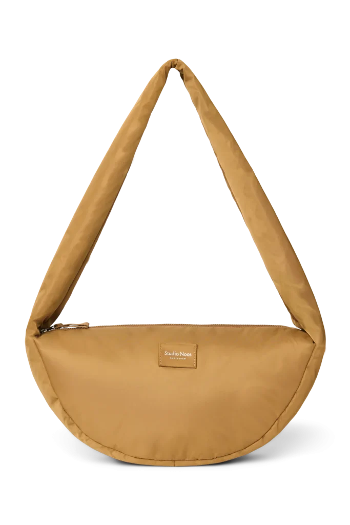 Technical Puffy Mini Cross Body Bag | Brown