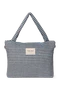 Stripy Wool Diaper Bag | Light Blue / Brown