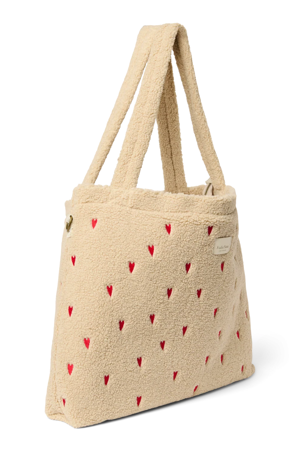 Teddy Diaper Bag | Ecru Hearts