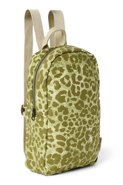 Cotton Mini Backpack | Green Leopard