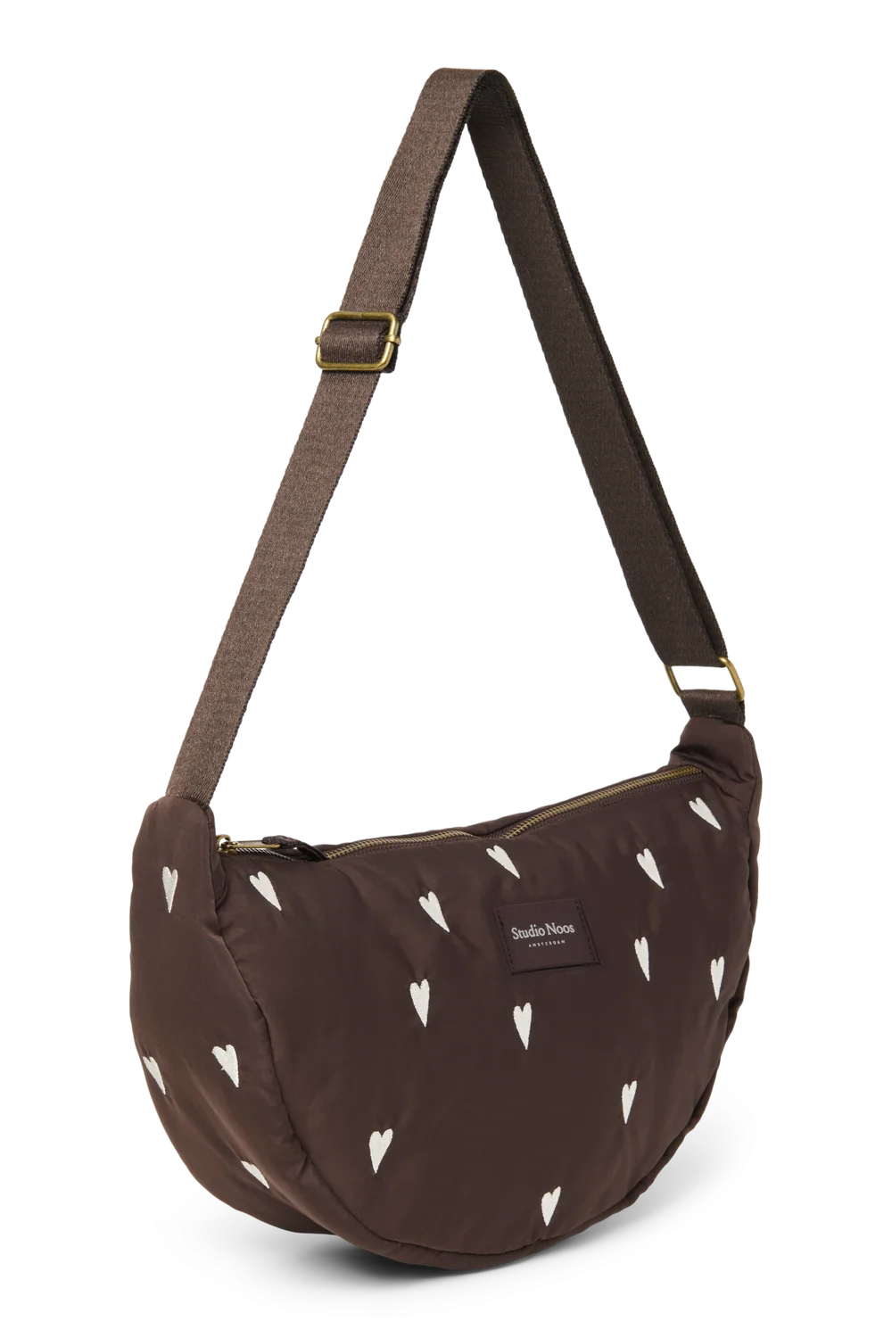 Puffy Adult Fanny Pack | Brown Hearts