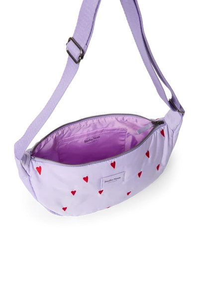 Puffy Adult Fanny Pack | Purple Hearts