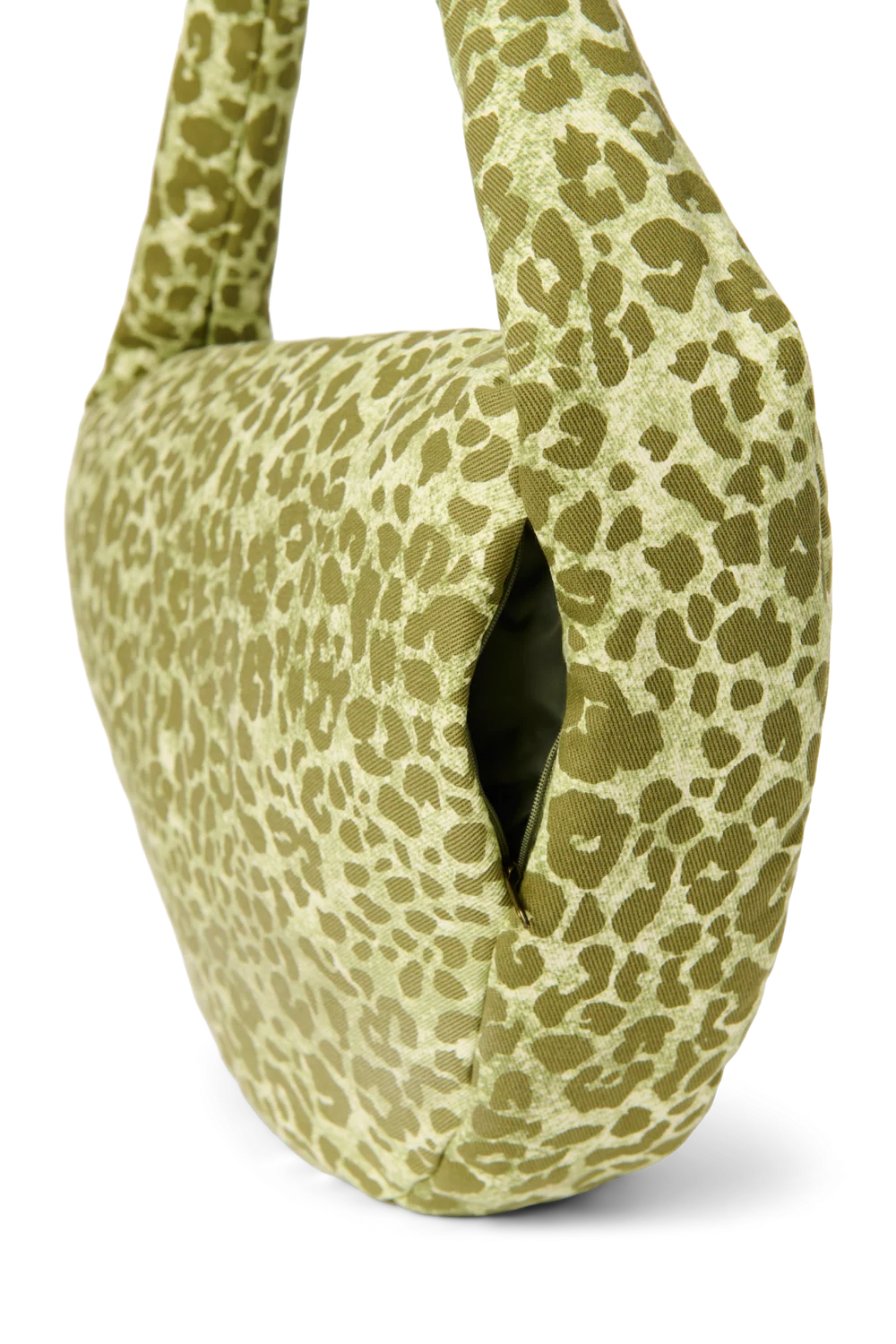 Cotton Cross Body Bag | Green Leopard
