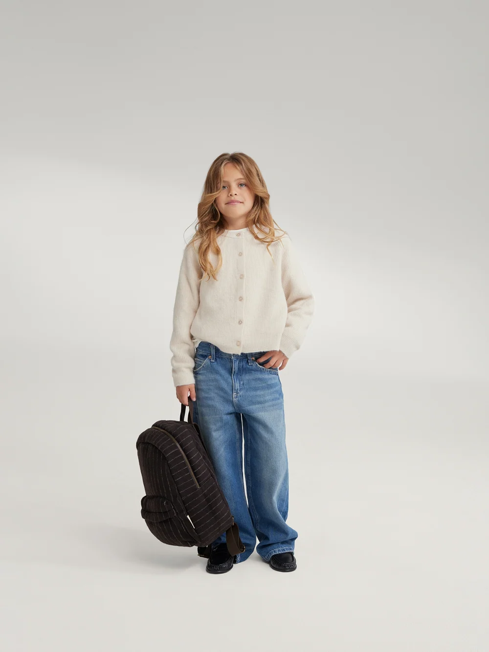 Flannel Chalkstripe Midi Backpack | Brown