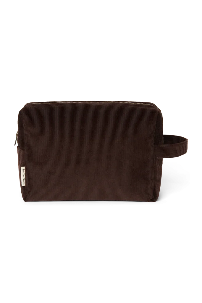 Rib Puffy Toiletry Bag | Dark Brown