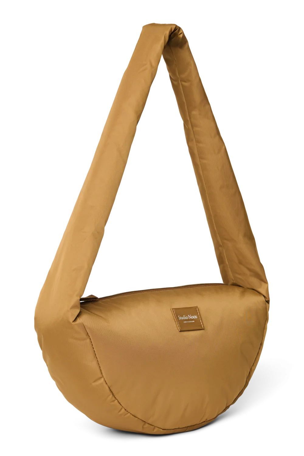 Technical Puffy Mini Cross Body Bag | Brown