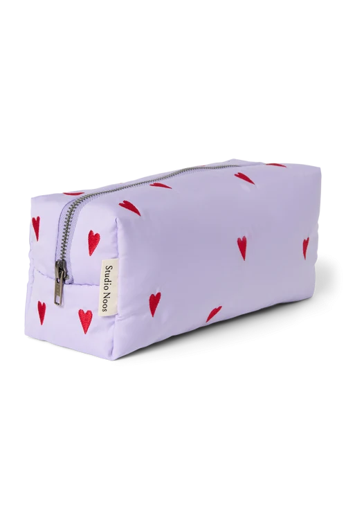 Puffy Pouch | Purple Hearts