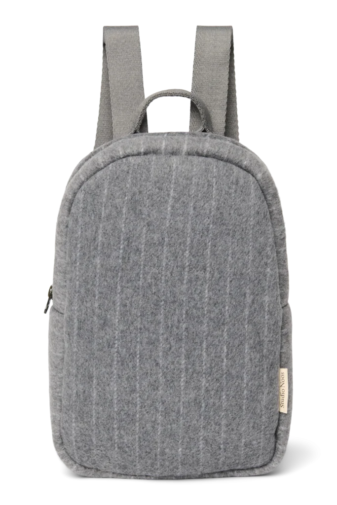 Flannel Chalkstripe Mini Backpack | Light Grey