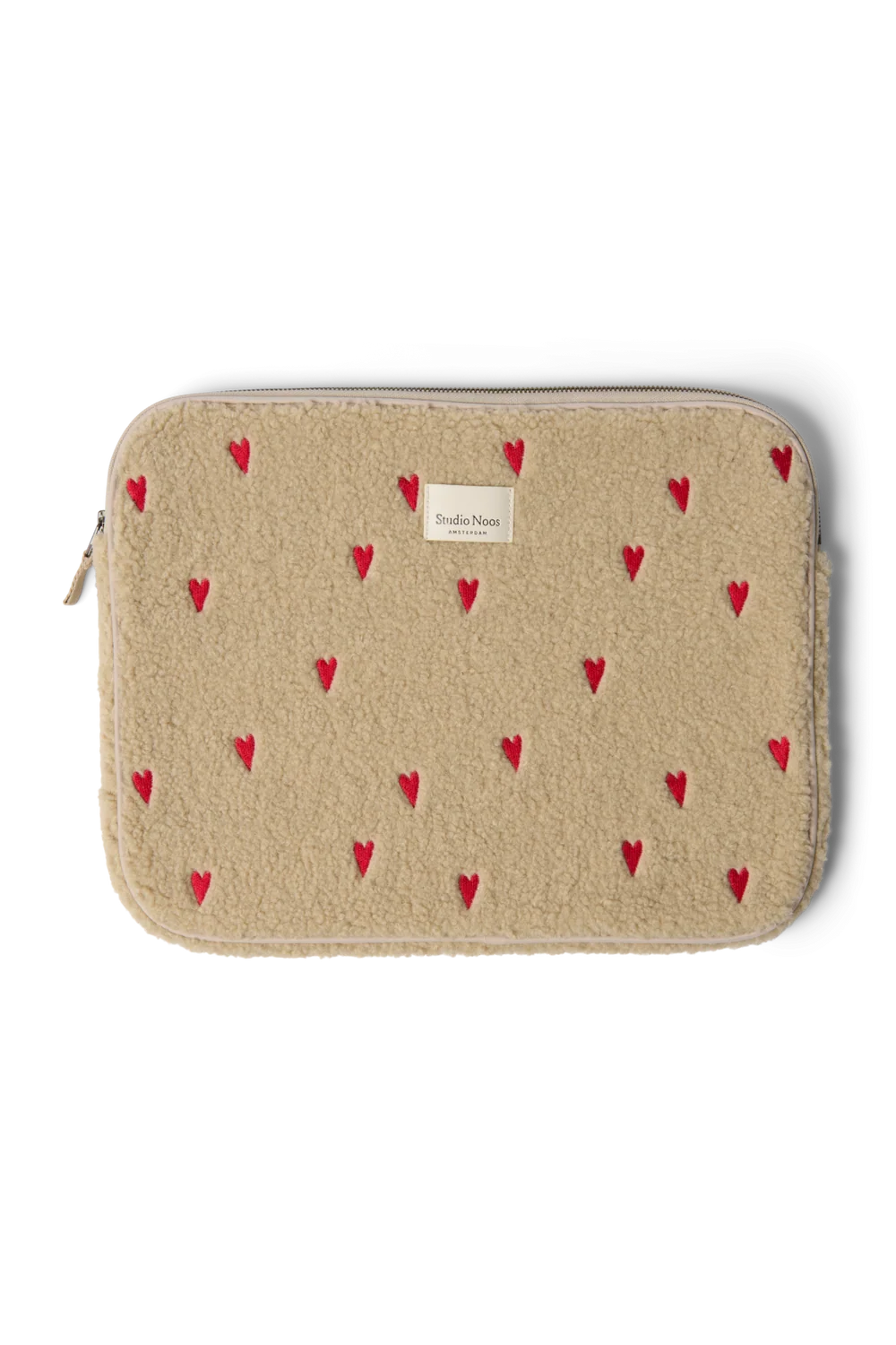 Teddy Laptop Sleeve 15 Inch | Ecru Hearts