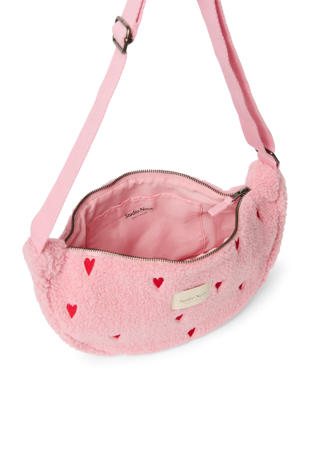 Teddy Adult Fanny Pack | Light Pink Hearts